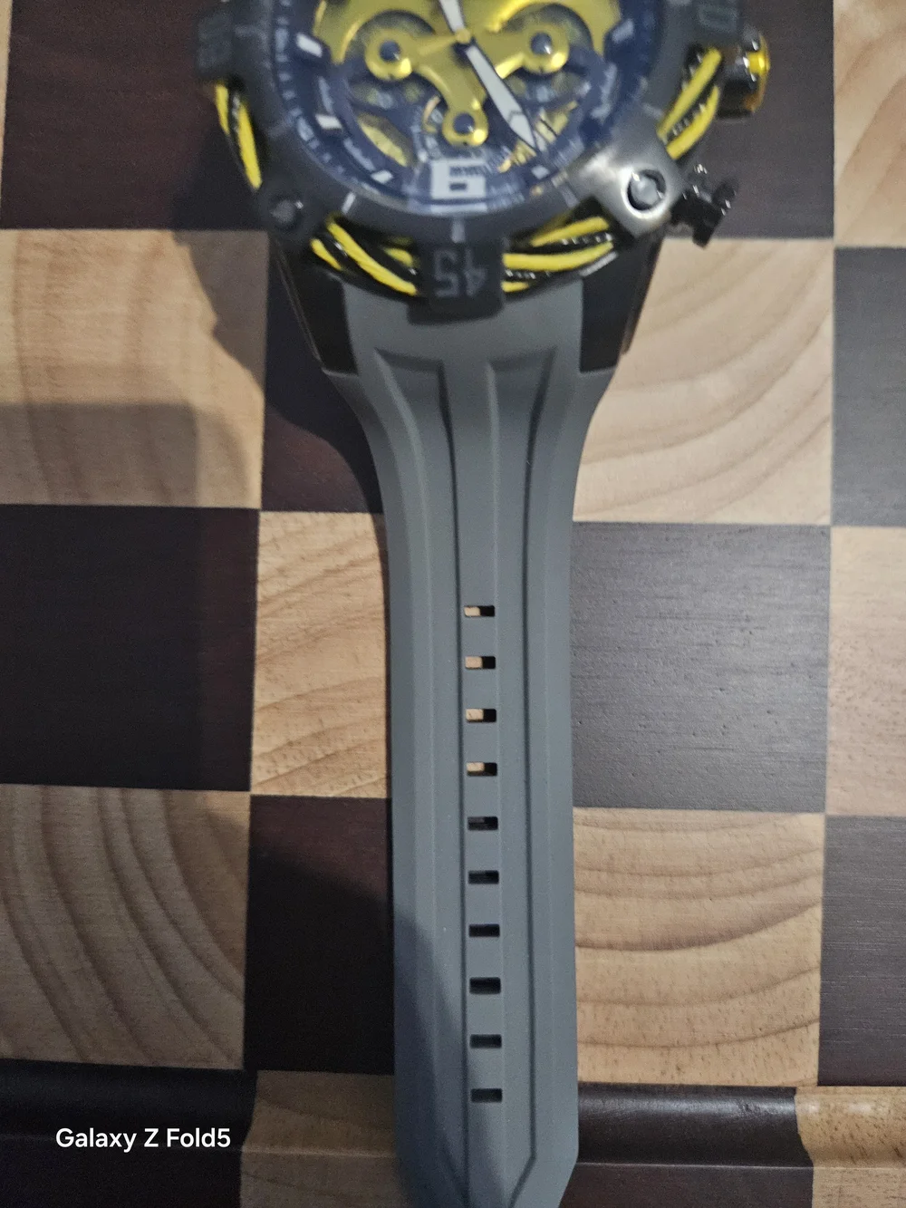 Invicta Gray Strap Yellow Dial Chronograph Watch 50mm